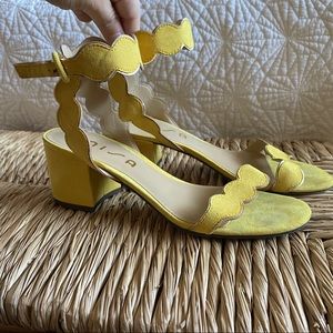 Yellow Block Heels